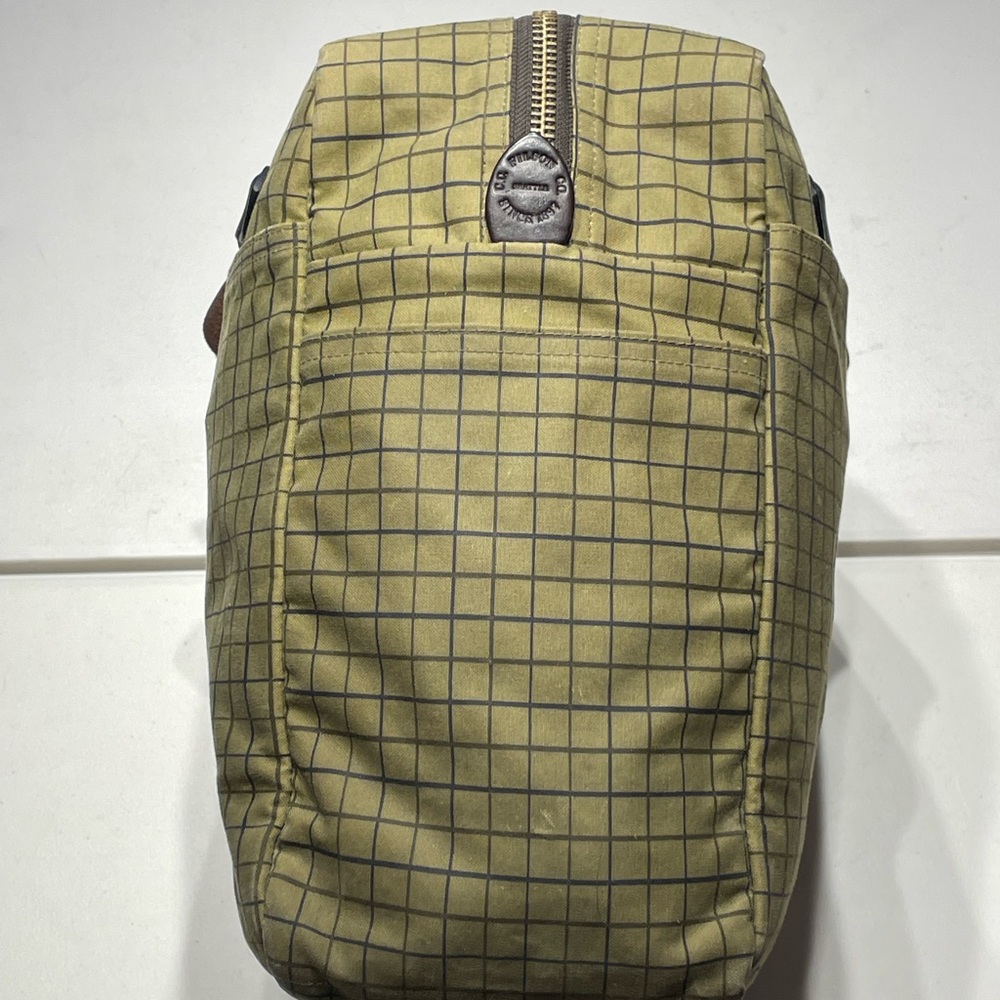 Rare Filson Limited Edition Flyway Green Grid Waxed Tin Cloth Zipper Tote - Picture 3 of 16